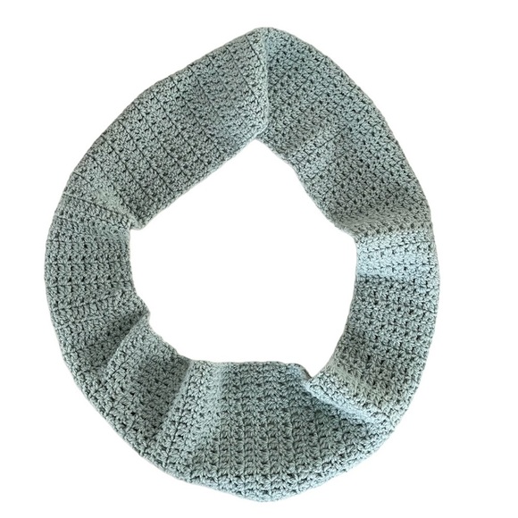 Handmade Crochet Infinity Light Teal Scarf - Picture 4 of 15